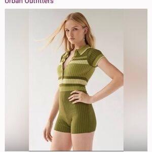 Urban Outfitters Olive and Lime Knit Romper